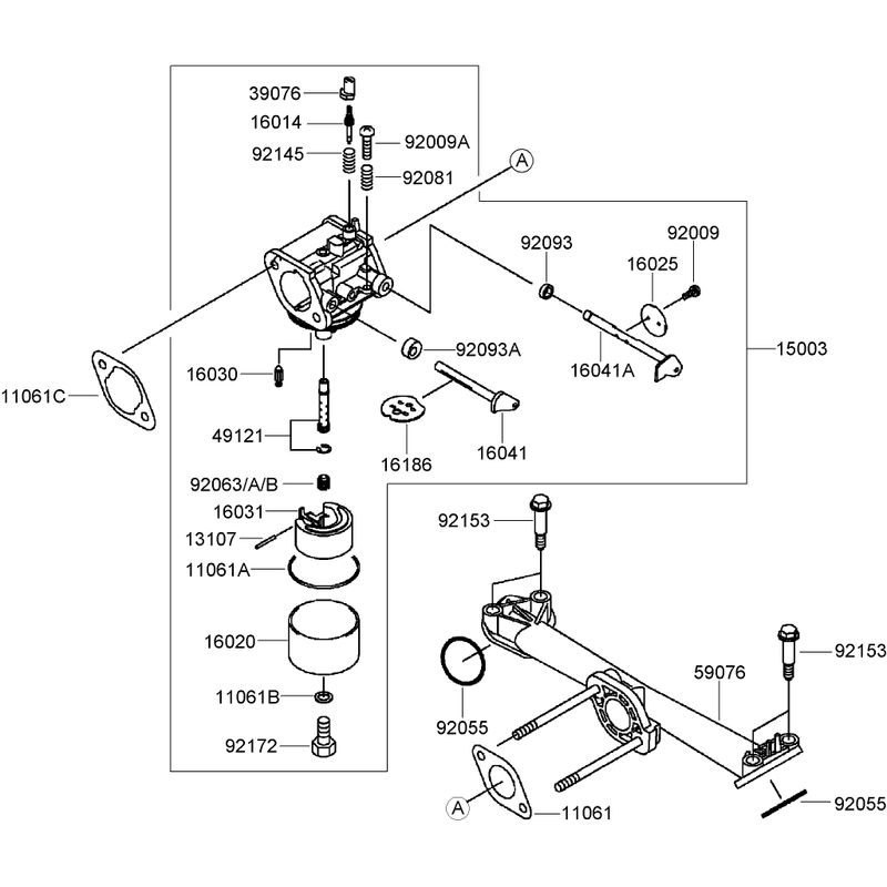 Carburetor Assembly Kawasaki FH430V-AS53