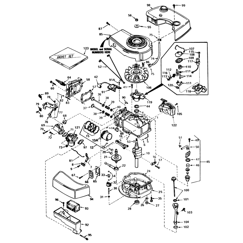 Engine Tecumseh Model No Tnt 100-10078d