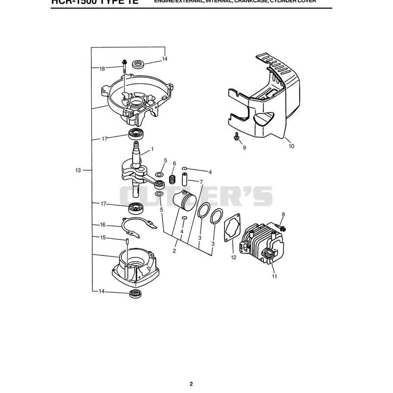 ENGINE/EXTERNAL, INTERNAL, CRANKCASE, CYLINDER COVER