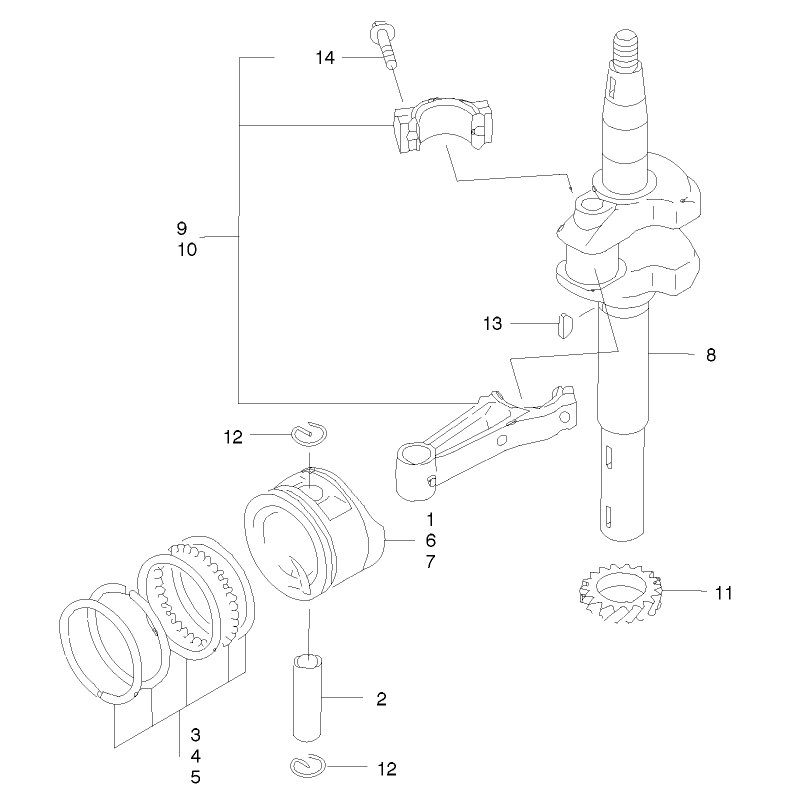 Piston and Crankshaft Assembly