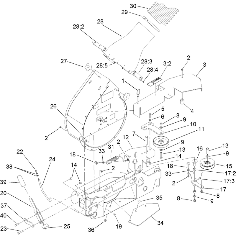 Blower and Idler Pulley Assembly