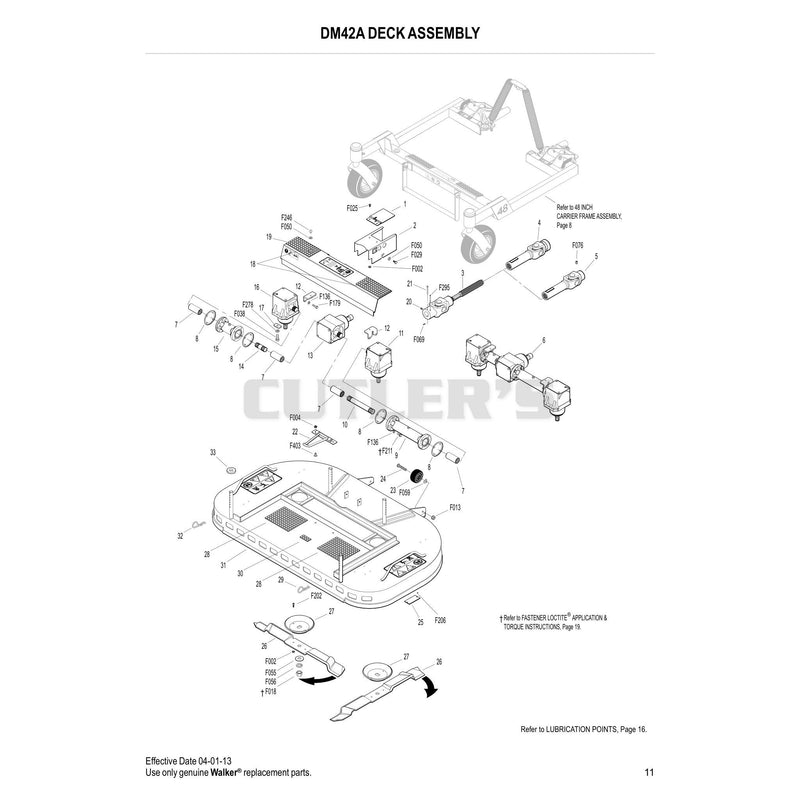 DM42A DECK ASSEMBLY