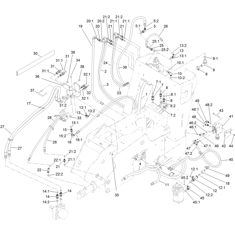 Hydraulic Hose Routing Assembly