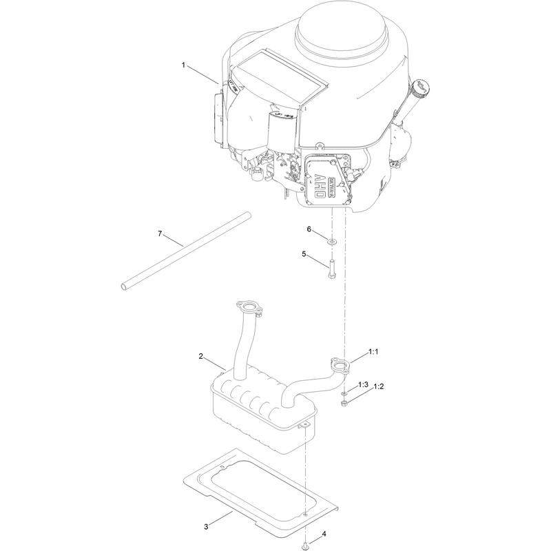 Engine and Muffler Assembly