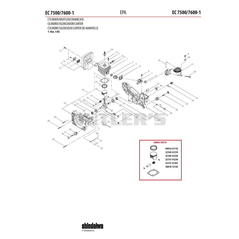 CYLINDER/MUFFLER/CRANKCASE