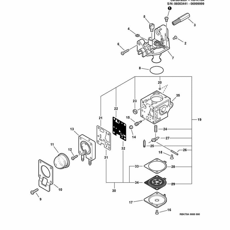Carburetor -- RB-K70A