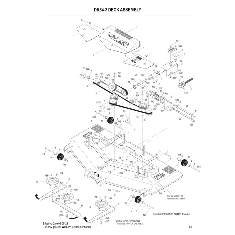 DR64-3 DECK ASSEMBLY