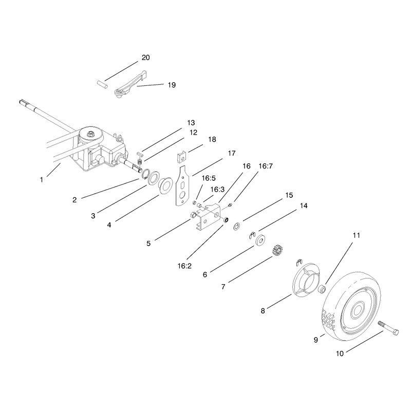 Gear Case and Rear Wheel Assembly