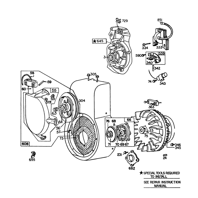 Engine Briggs & Stratton Model No. 252416-0190-01