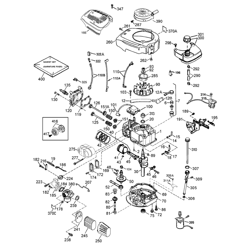 Engine Assembly Tecumseh LEV120-361542B