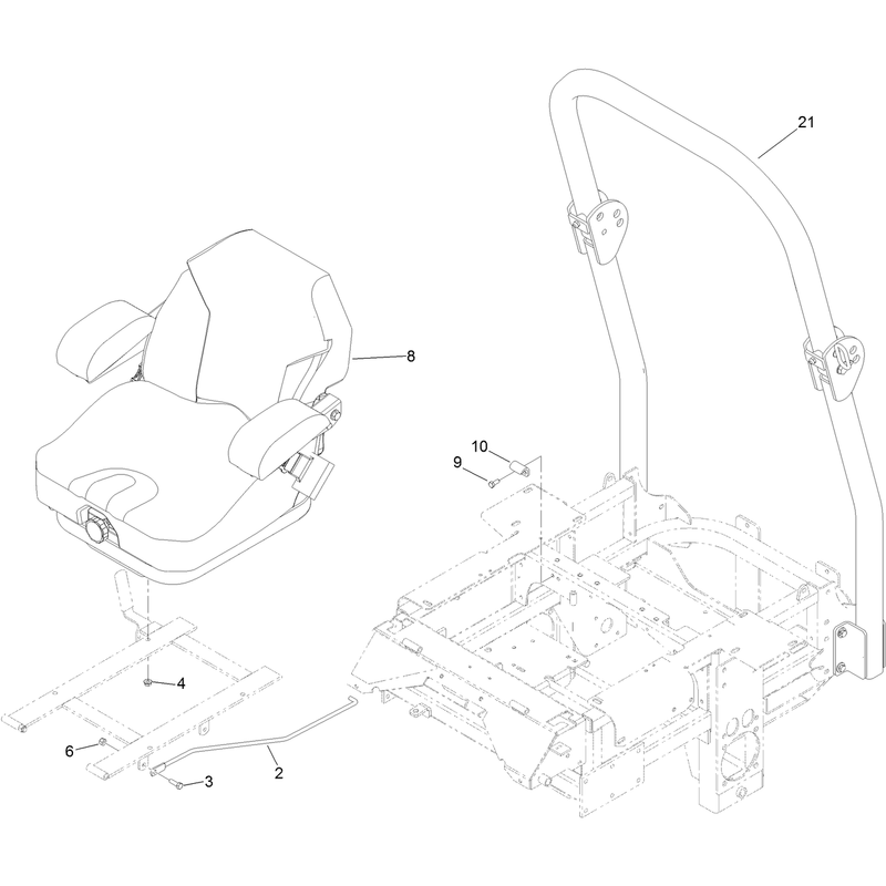 Seat and Roll Over Protection System Assembly