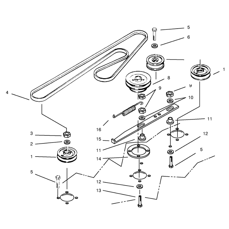 Drive Belt, Drive & Idler Pulleys