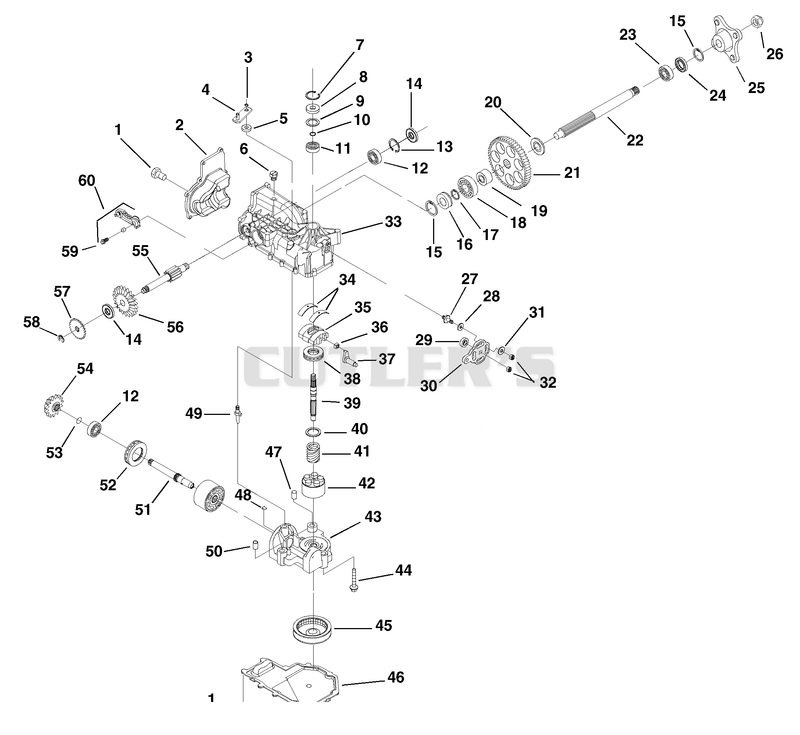 Hydrostatic Transaxle - Left (020, 021, 022, 023, 308-S/N 000101-000999 & 013-S/N 010055-010499)