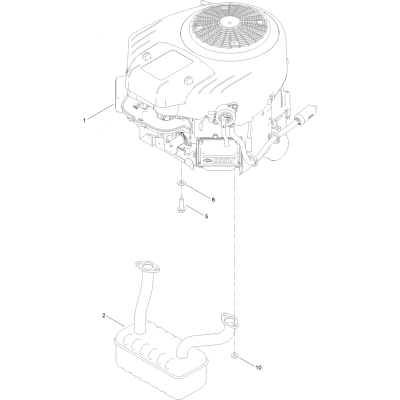 Engine and Muffler Assembly
