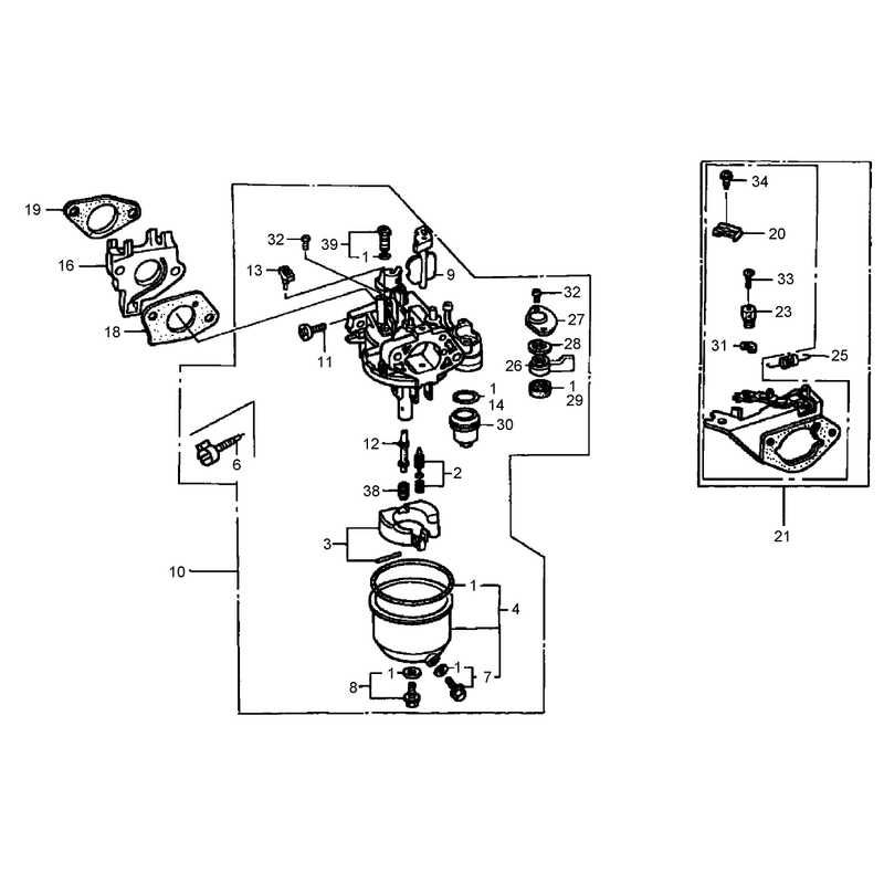 Carburetor Assembly Honda GX390K1QNE2