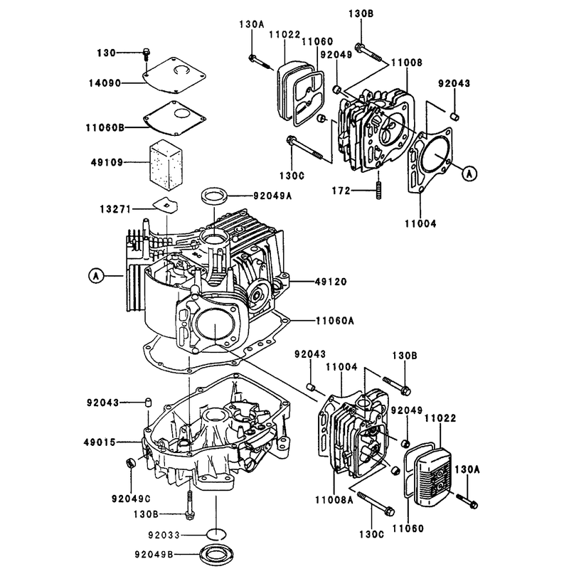 Cylindercrankcase Assembly Kawasaki Fh451v-As08