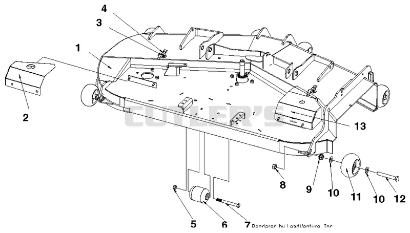 Mower Deck, Anti-Scalp Wheels And Belt Covers