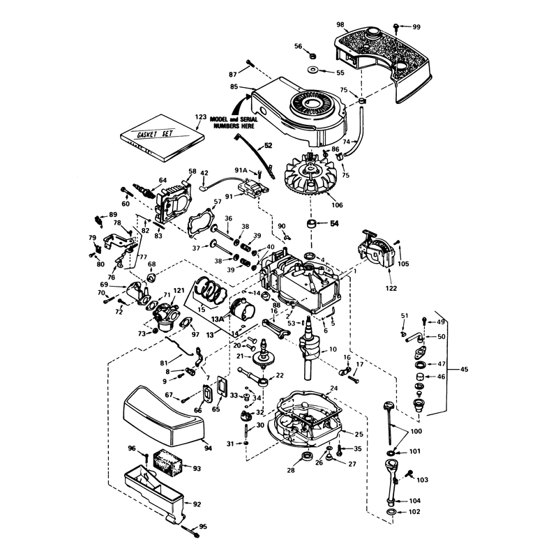 Engine Tecumseh Model No Tnt 100-10086e