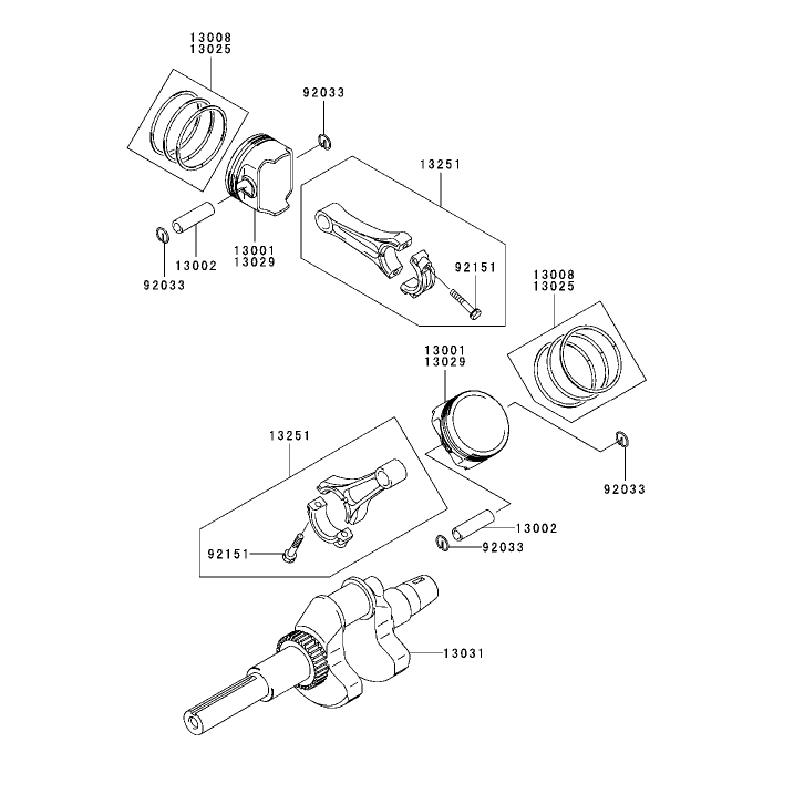PistonCrankshaft Assembly Kawasaki FH721D-AS05