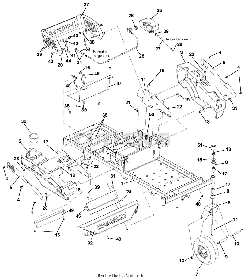 Frame, Hood, Fenders, Casters And Tires