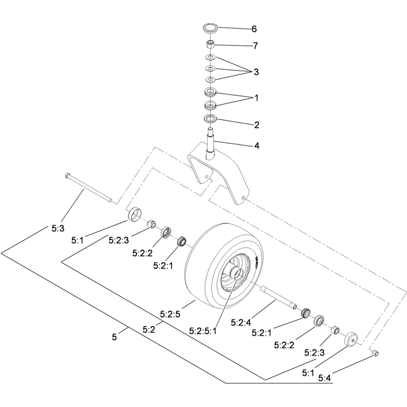 Caster Wheel and Fork Assembly