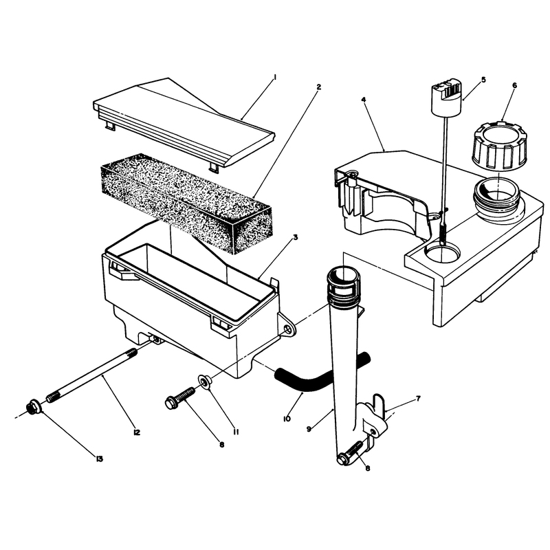 Air Cleaner and Fuel Tank Assembly Model No Vmh7
