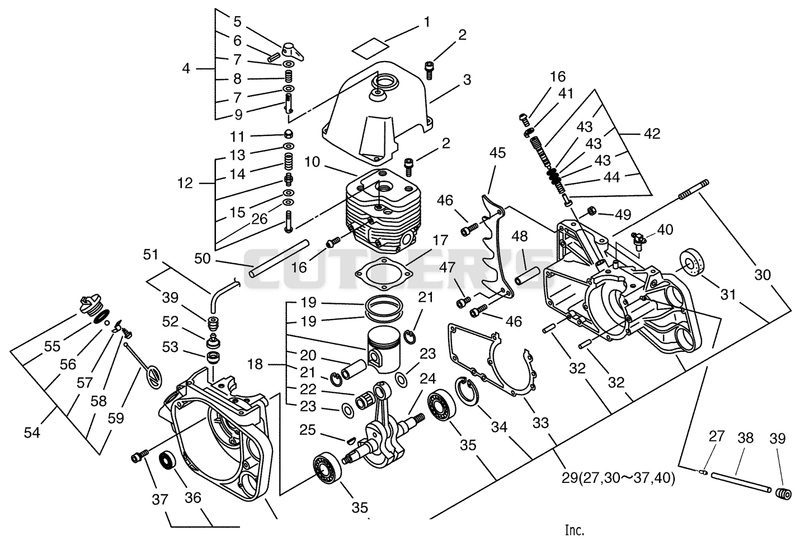 Cylinder, Crankcase, Cylinder Cover