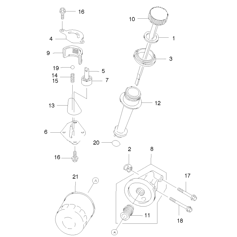 Dipstick and Oil Filter Assembly