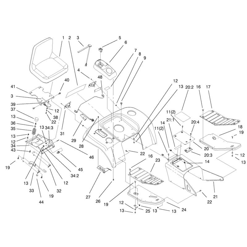 Fender Footrest and Seat Assembly