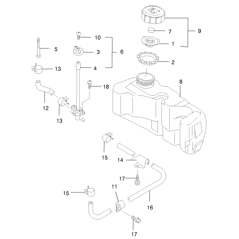 Fuel Tank and Valve Assembly