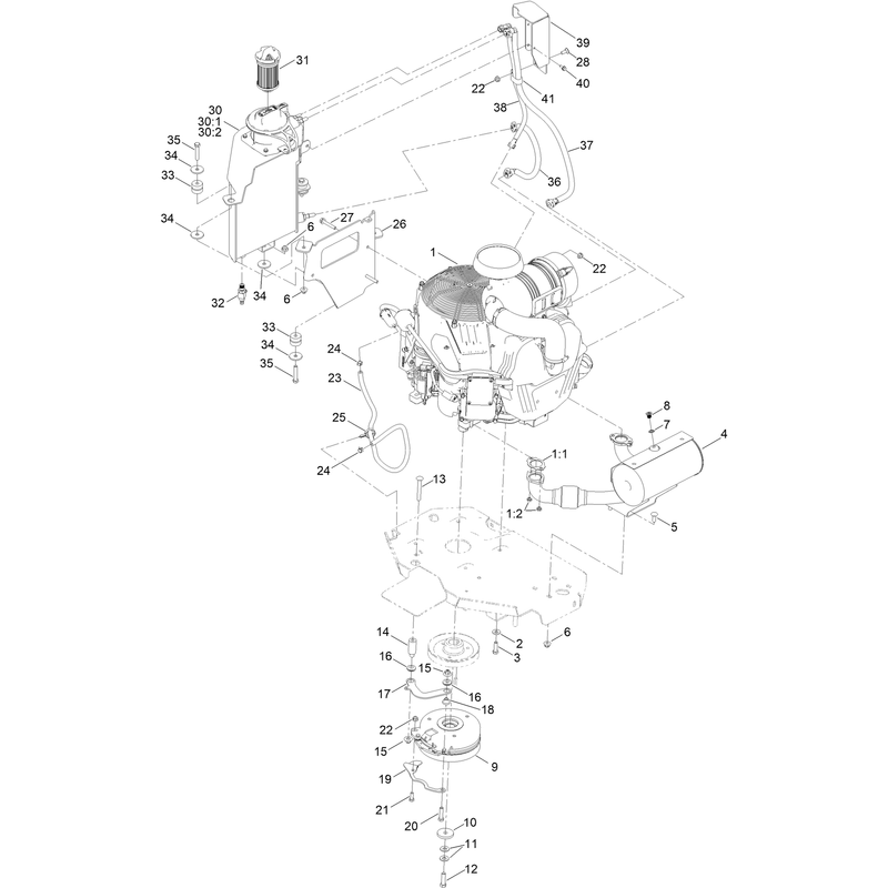 Engine Clutch and Muffler Assembly