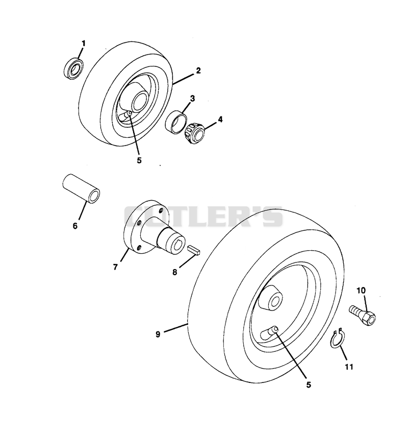 FRONT AND REAR WHEELS