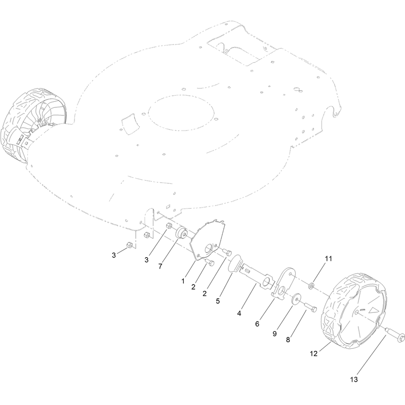 Front Wheel and Height of Cut Assembly