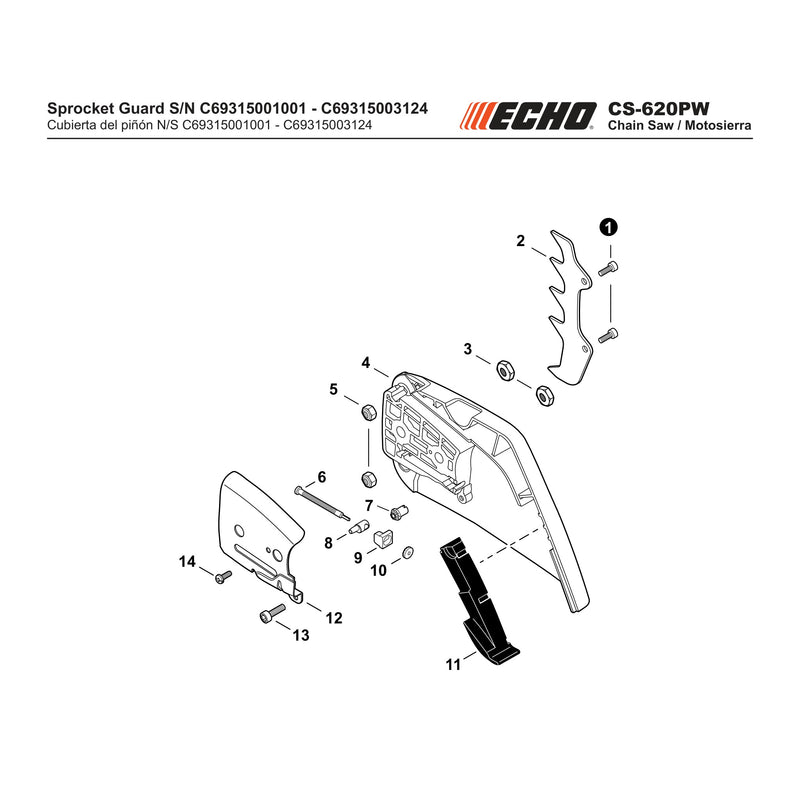 Sprocket Guard S/N C69315001001 - C69315003124