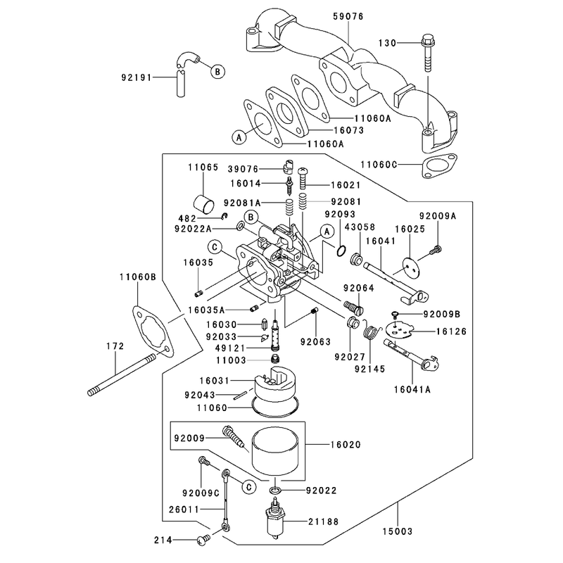 Carburetor Assembly Kawasaki FH500V-AS30