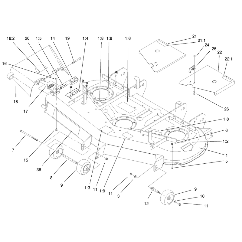 Deck Deflector and Roller Assembly