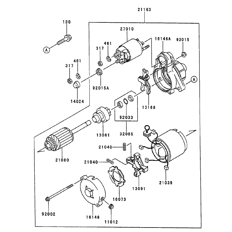 Starter Assembly Kawasaki FD750D-AS03