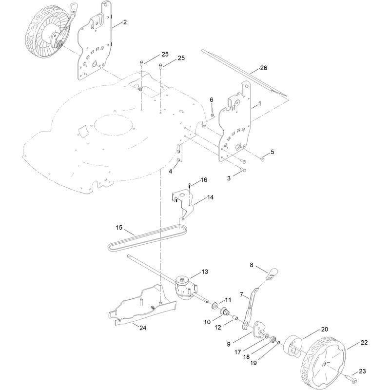 Rear Wheel and Height of Cut Assembly