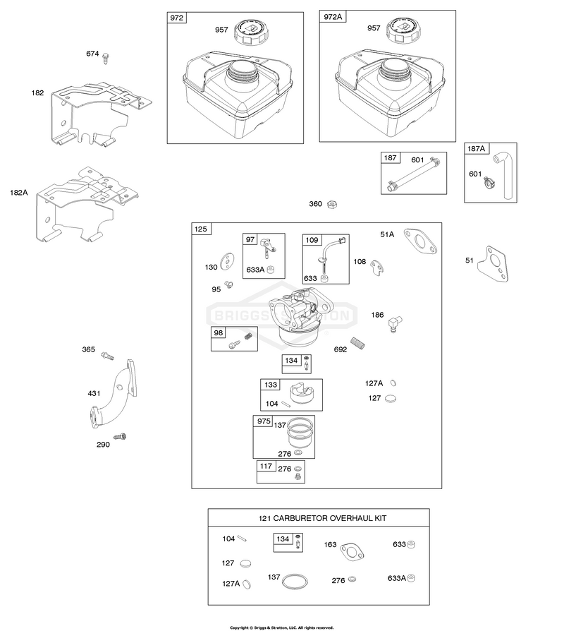Carburetor, Carburetor Overhaul Kit, Fuel Supply