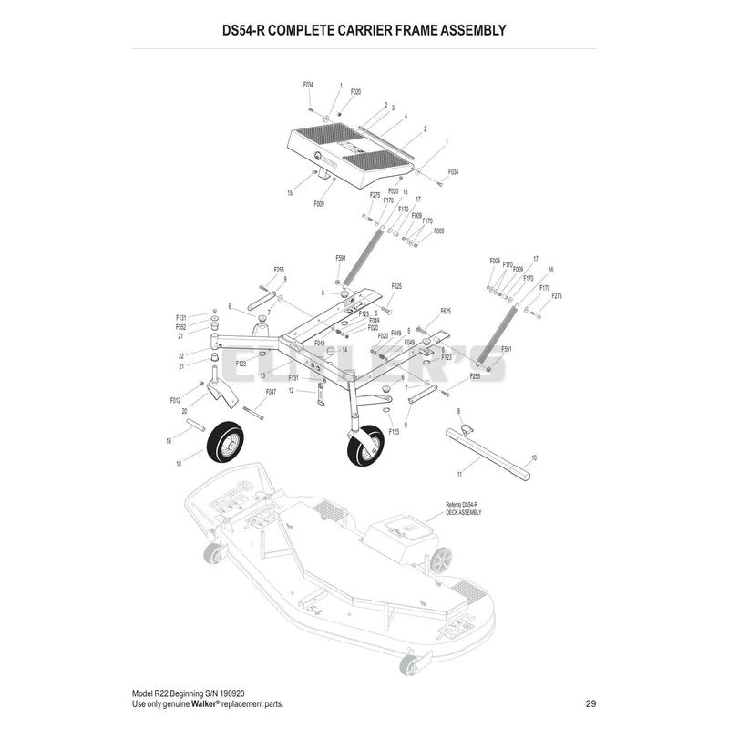 DS54-R Complete Carrier Frame Assembly