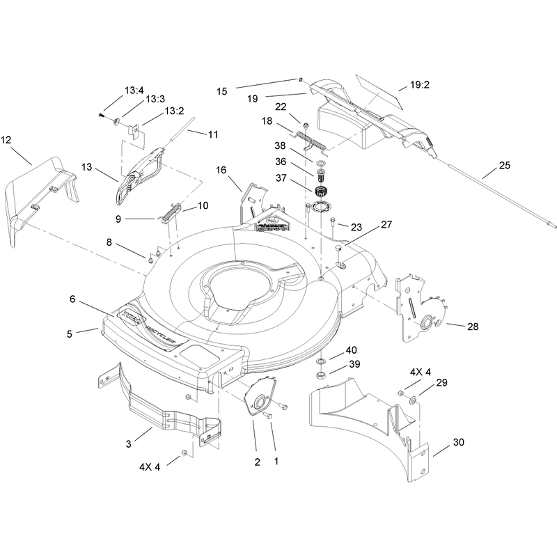 Deck Side Chute and Rear Door Assembly
