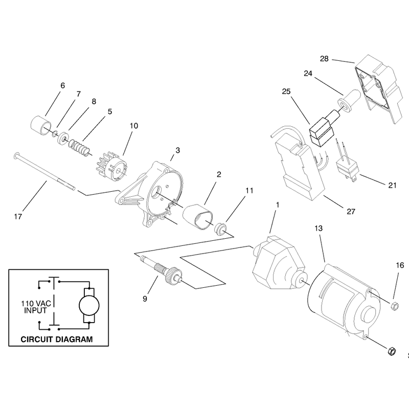 Starter Motor Assembly & Switch Housing