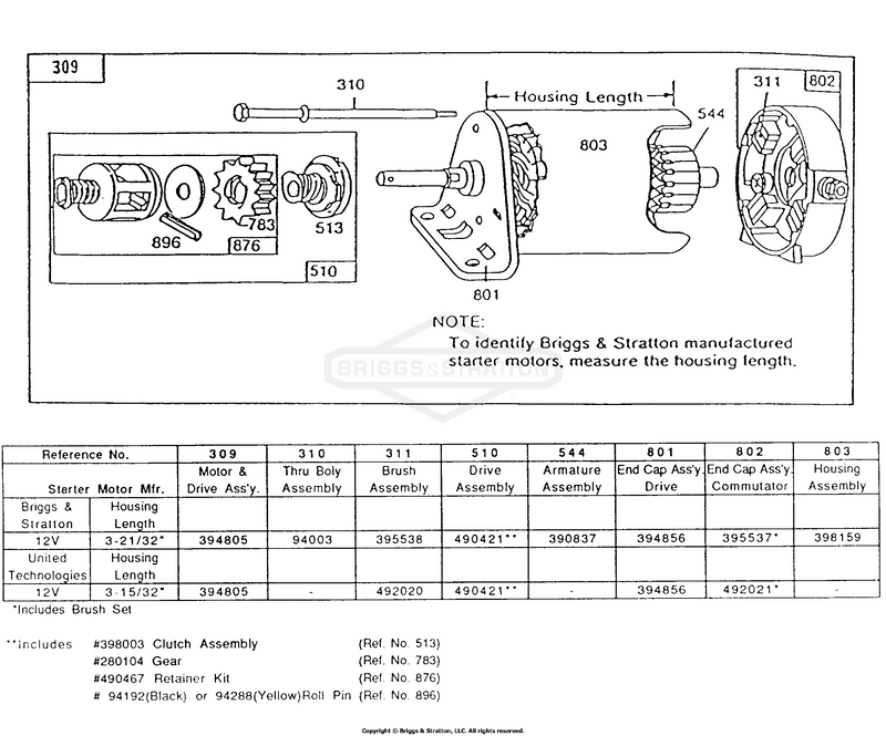 Electric Starter and Chart