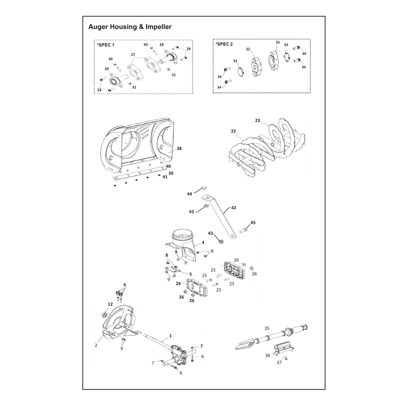 AUGER HOUSING AND IMPELLER