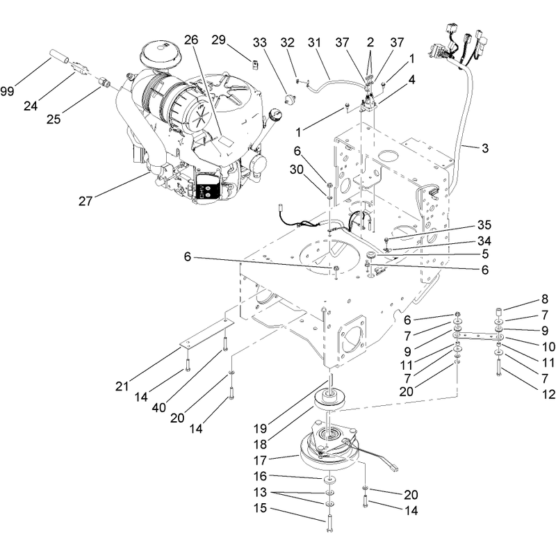 Engine and Clutch Assembly