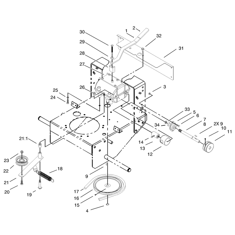 Transmission and Idler Pulley Assembly