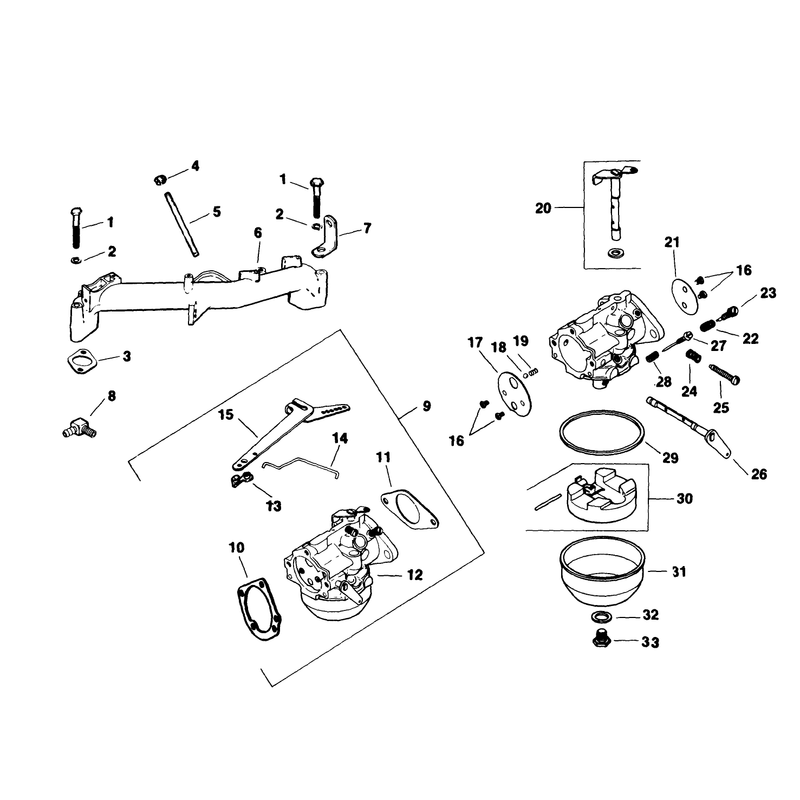 Carburetor Engine Kohler Model No M18qs-24657 Continued