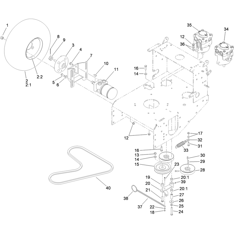 Pump Drive and Engine Pulley Assembly