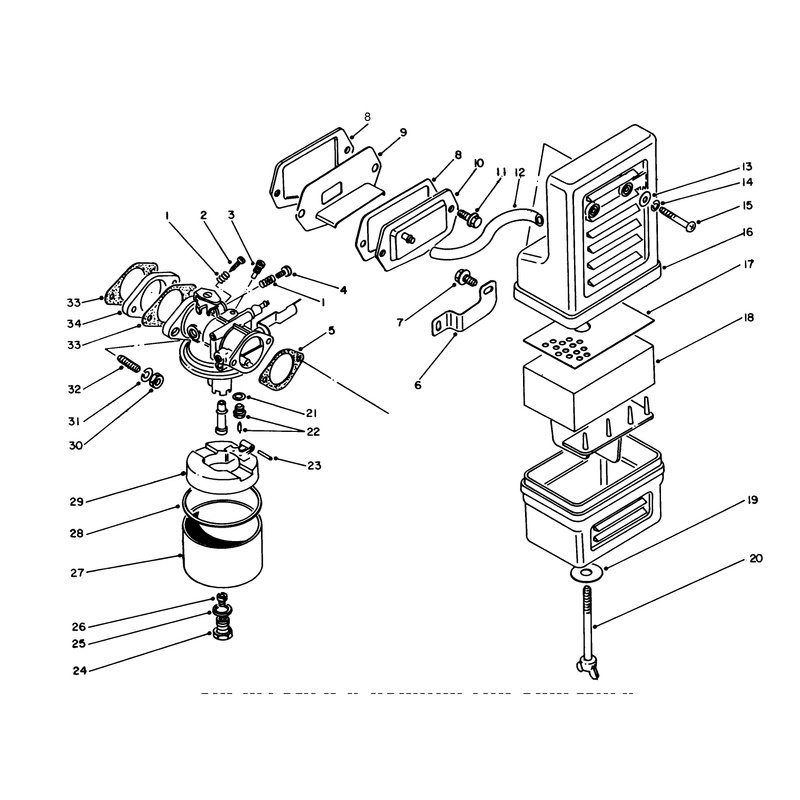Air Cleaner and Carburetor Assembly