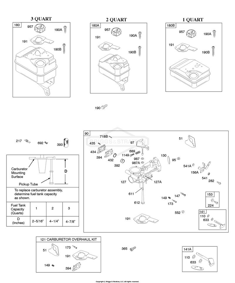Carburetor, Carburetor Overhaul Kit, Fuel Supply
